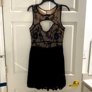 Formal black lace top dress